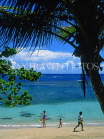 DOMINICAN REPUBLIC, North Coast, Playa Dorada, view through seagrape and coconut trees, DR212JPL