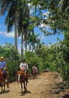 DOMINICAN REPUBLIC, countryside, tourists pony trekking, DR381JPL