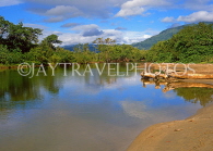 DOMINICAN REPUBLIC, countryside scenery, river and banks, DR374JPL