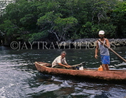 DOMINICAN REPUBLIC, river crossing by canoe, DR101JPL