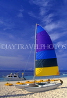 FIJI, Mamanuca Islands, Matamanoa Island, sailboat on beach, FIJ698JPL