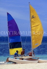 FIJI, Mamanuca Islands, Matamanoa Island, sailboats on beach, FIJ674JPL