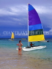 FIJI, Mamanuca Islands, Matamanoa Island, tourist and sailboats, FIJ643JPL