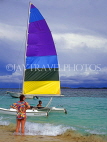 FIJI, Mamanuca Islands, Matamanoa Island, tourist and sailboats, FIJ749JPL
