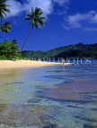 FIJI, Taveuni, Matagi (Matangi) Island, beach, shallow sea and coral, FIJ654JPL