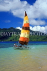 FIJI, Taveuni, Matagi (Matangi) Island, seascape and sailboat, FIJ892JPL