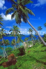 FIJI, Taveuni, Matagi (Matangi) Island, seascape through coconut trees, FIJ966JPL