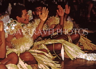 FIJI, Viti Levu, Meke dancers, in traditional Pandanus leaf skirts, FIJ784JPL