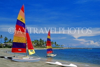 FIJI, Viti Levu, Nadi Bay, beach and sailboats, FIJ848JPL