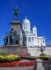 FINLAND, Helsinki, Senate Square and Cathedral, Czar Alexander II statue, FIN711JPL