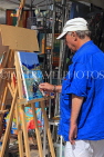 FRANCE, Brittany, SAINT-MALO, Old Town, art stall, artists painting, FRA2681JPL