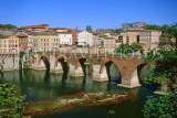 FRANCE, Languedoc-Roussillon, ALBI, town view with , River Tarn and Pont Vieux, FRA867JPL