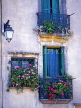 FRANCE, Languedoc-Roussillon, CAP DAGDE, AGDE, Old Town, wrought iron balconies with flowers, FR485JPL