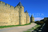 FRANCE, Languedoc-Roussillon, CARCASSONNE, medieval walls of fortress, FRA911JPL