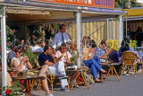 FRANCE, Languedoc-Roussillon, LA GRANDE MOTTE, resort centre, waterfront cafes, FRA593JPL