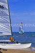 FRANCE, Languedoc-Roussillon, LA GRANDE MOTTE, sailboat on beach, watersports, FRA529JPL
