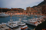 FRANCE, Provence, Cote d'Azure, MONACO, Monte Carlo, harbour and marina, dusk view, FRA2396JPL