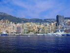 FRANCE, Provence, Cote d'Azure, MONACO, Monte Carlo, town view from sea, FRA270JPL