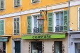 FRANCE, Provence, Cote d'Azure, NICE, Place Garibaldi area, hairdresser shop front, FRA2549JPL