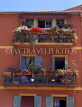 FRANCE, Provence, Cote d'Azure, VILLEFRANCH-SUR-MER, Old Town house balconies, FRA246JPL