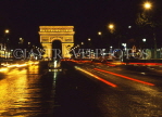 France, PARIS, Arc de Triomphe and Champs Elysee, night view, FRA711JPL