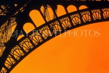 France, PARIS, Eiffel Tower, close-up of iron structure, dusk view, FRA1742JPL