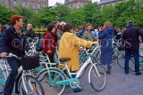 France, PARIS, Ile de la Cite, bicycle tour group and guide, FRA2071JPL