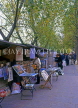 France, PARIS, Latin Quarter, pavement stalls along River Seine, Quay de Montebello, FRA1686JPL