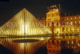 France, PARIS, Louvre Museum, Pyramid entrance, night view, FRA1401JPL