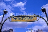 France, PARIS, Metro sign, Metropolitain station, FRA1047JPL