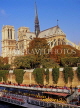 France, PARIS, Notre Dame Cathedral, River Seine with Bateaux Mouche, FRA2001JPL