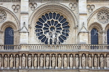 France, PARIS, Notre Dame Cathedral, West Rose window, detail, FRA2573JPL