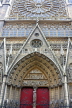 France, PARIS, Notre Dame Cathedral, architectural detail and doorway, FRA2578JPL