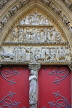France, PARIS, Notre Dame Cathedral, architectural detail and doorway, FRA2588JPL