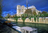 France, PARIS, Notre Dame Cathedral and River Seine, FRA2028JPL