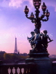 France, PARIS, Pont Alexandre III bridge, sculpture, dusk view, FRA745JPL