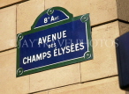 France, PARIS, street signs (typical style), Avenue des Champs Elysees, FRA669JPL