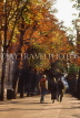 France, PARIS, tree lined street (autumn) and walkers, FR2040JPL