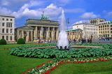 GERMANY, Berlin, Brandenburg Gate and fountain, GER1075JPL