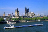 GERMANY, Cologne, city skyline, Cologne Cathedral and River Rhine, GER979JPL