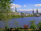 GERMANY, Hamburg, city view and Alster Lake, HAM563JPL