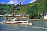 GERMANY, Rhine River and Valley, cruise boat, castle and vineyards, GER301JPL