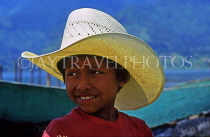 GUATEMALA, Guatemala City, young boy wearing hat, GUA256JPL