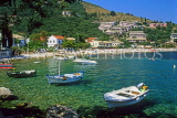 Greek Islands, CORFU, Kalami, coast, beach and boats, GIS1209JPL