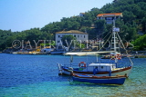 Greek Islands, CORFU, Kalami, coastal view and boats, GIS1211JPL