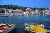 Greek Islands, CORFU, Kassiopi, harbourfront and fishing boats, GIS873JPL