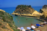 Greek Islands, CORFU, Sidari, small bay and beach with sunbathers, GIS753JPL