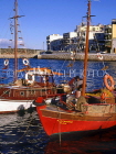 Greek Islands, CRETE, Agios Nikolaos, fishing boats and town, GIS1089JPL