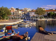 Greek Islands, CRETE, Agios Nikolaos town, fishing boats and harbour, GIS194JPL