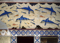 Greek Islands, CRETE, Iraklion, PALACE OF KNOSSOS, Queens Room, Dolphins fresco, GIS1251JPL